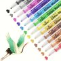 12 Acrylic Glitter Sparkly Marker Pens 0.7MM Multi-surface Art Scrapbook