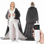 Wearable Heated Blanket With Sleeves & Foot Pocket Heated Throw Blankets Fast Heating Blanket With 10 Heat Settings Auto Shut Of