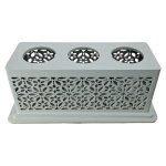 Wooden Cutlery Holder Geometric Green 29CM