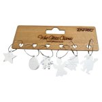 Plastic Wine Glass Charms 6 Piece White