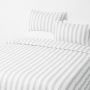 - Timeless Stripe Reversible Duvet Cover Set - White/grey