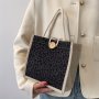 Chic Floral Burlap Tote Bag - Portable Lunch Carrier For Office School Travel & Picnic