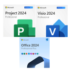 Microsoft Office 2024 Professional Plus + Project 2024 Professional + Visio 2024 Professional Key Bundle