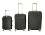 Smte 3 Piece Hard Outer Shell Luggage Set Black With Keychain