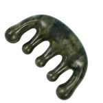 Generic Scalp Massager Jade Comb Natural Green Jade For Stress Relief & Relaxation Five-tooth Facial Beauty Skin Care Tool