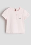 Motif-detail Cotton Top - Light Pink Bbunny