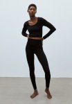 Drymove Seamless Cropped Sports Top - Black