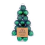 Tree Shaped Christmas Balls 30MM 34-PACK Colour May Vary
