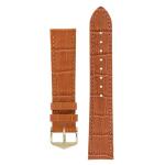 Duke Alligator Embossed Leather Watch Strap In Honey - 14MM Gold