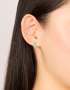 Goldair Gold Plated Sterling Silver Blue Cubic Zirconia Marquise Earrings