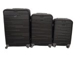 Smte 3 Piece Travel Luggage Suitcase Set A03 Black With Keychain