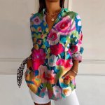 Trendy Long-sleeve Printed Pattern Printed 3D Shirt