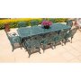 Ageless & Beautiful 10 Seater Cast Aluminium Patio Set / Garden Set -king Grape Chairs With 100CM X 300CM King Grape Table