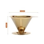 Coffee Accessories Coffee Filter Holder Versatile Double 1SET-GOLDEN