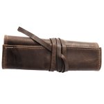 Genuine Leather Watch Roll Organizer