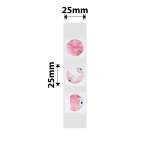 NB335 - - D101 Only - 25X25MM - 225 Pink Round Labels