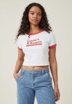Cotton On Micro Fit Rib Graphic Tee - Tommy S Burgers off White
