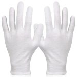 Paxcoo 6 Pairs XL White Cotton Gloves For Dry Hand Moisturizing Cosmetic Eczema Hand Spa And Jewelry Inspection