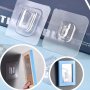 10 Pairs Of Strong Adhesive Hooks Without Leaving Traces Mother Buckles No Punching Multi-functional Waterproof For Bathroom Kitchen Home Wall Hanging Mobile Adhesive Hooks