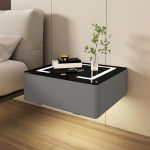 Multifunctional Floating Smart Bedside Table With LED Light And Wireless Charging Station Equipped With Storage Drawers And Temp