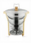 Gold Accent Chafing Dish With Glass Lid