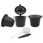 Coffee Accessories Refillable Coffee Capsule Cup Reusable Black 3PCS