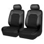 Two Front Seat Car Seat Covers Pu Leather Cushion Protector - Black