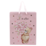 Bear With Roses Large Foil Gift Bag