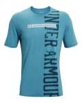 Men's Ua Vertical Signature Short Sleeve - Blue Flannel Md
