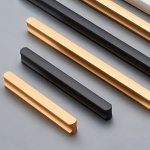 1PC Black Cabinet Handles Aluminum Alloy Kitchen Handles Cupboard Pulls Drawer Knobs Furniture Room Door Hardware