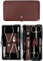 Manicure Set Burgundy/black Spots Fashion Material 10 Pieces