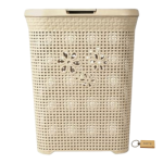 Smte-daisy Laundry Basket 50L With Smte Keyring Latte With Keychain