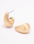 Goldair Gold Large Smooth Teardrop Earrings