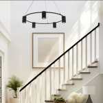 Occhio Round 5 Light Pendant Black Gold Or White - White