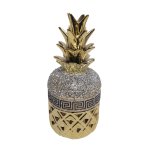 Decorative Pineapple Gold Silver & Black 11X27CM