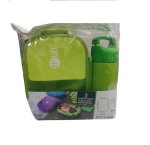 HY-134 - 3 Compartment 900ML Lunch Box With 350ML Water Bottle Set - Green
