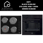 Defy Black Slimline Eye-level Solid Hob + Oven - 600MM DCB838E