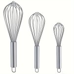 Whisks For Cooking 3PCS Stainless Steel Whisk For Blending Whisking Beating And Stirring Enhanced Version Balloon Wire Whisk Set