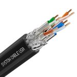 Syston Cable CAT8 Ethernet Bulk Raw Cable 2000MHZ 2GHZ 40GB 600 Ft Solid Bare Copper S ftp Individual Electromagnetic Tinned Cop