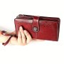 Women's Wallet Large Capacity Clutch Genuine Leather Wristlet Wallet Purse Multi Card Organizer