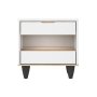 Modern White Two-drawer Nightstand With Open Shelf MW338