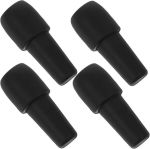 4PACK Reusable Black Silicone Wine Stoppers Bottle Caps Leak-proof Beverage