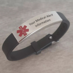 Zach Personalized Medical Alert Wrist Strap Stainless Steel Adjustable Strap Ready In 3 Days