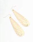 Goldair Gold Molten Teardrop Earrings