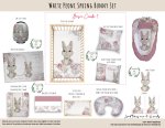 Cot Duvet Bedding White Peoni Spring Bunny Set