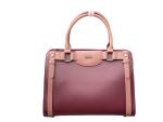 Elegant Two-tone Structured Satchel Handbag- Purple