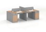 Office Furniture - Merge Four Seater Workstation Walnut