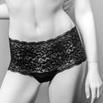 Black Dentelle Lace Brazillian Knickers - L