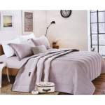 Smte 4 Pcs Blushing Pink Bedspread Pre-washed Quilt Set With Keychain