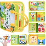 Disracker Montessori Busy Book For Toddlers 1-3 20-IN-1 Quiet Book With Bonus Animal Finger Puppets Sensory Travel Activity Book
